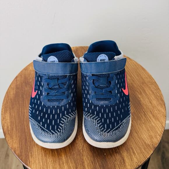 Nike Kids Free Run Blue Adjustable Strap Sneakers Boys Size 13 - Picture 3 of 9